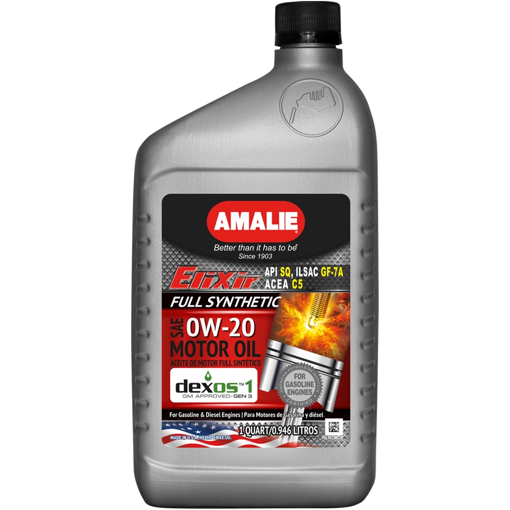 Amalie Elixir Full Synthetic 0w20 Dexos1 1qt.