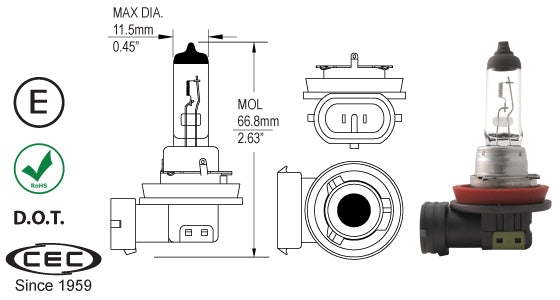 CEC Halogen Lamp H11