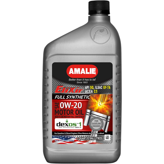Amalie Elixir Full Synthetic 0w20 Dexos1 1qt.