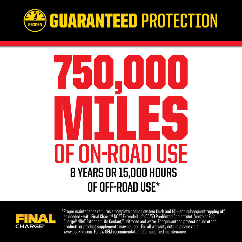 PEAK FINAL CHARGE® NOAT Full Strength Extended Life Antifreeze + Coolant