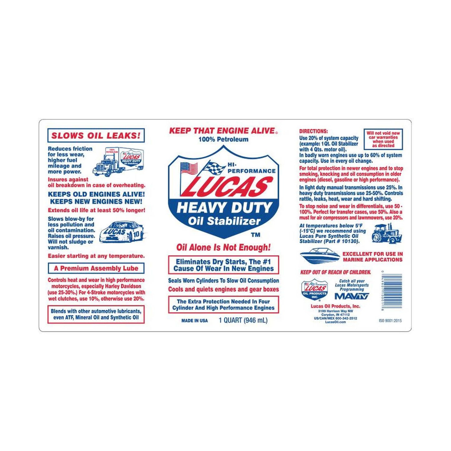 Lucas Oil Heavy Duty Oil Stabilizer 1qt.